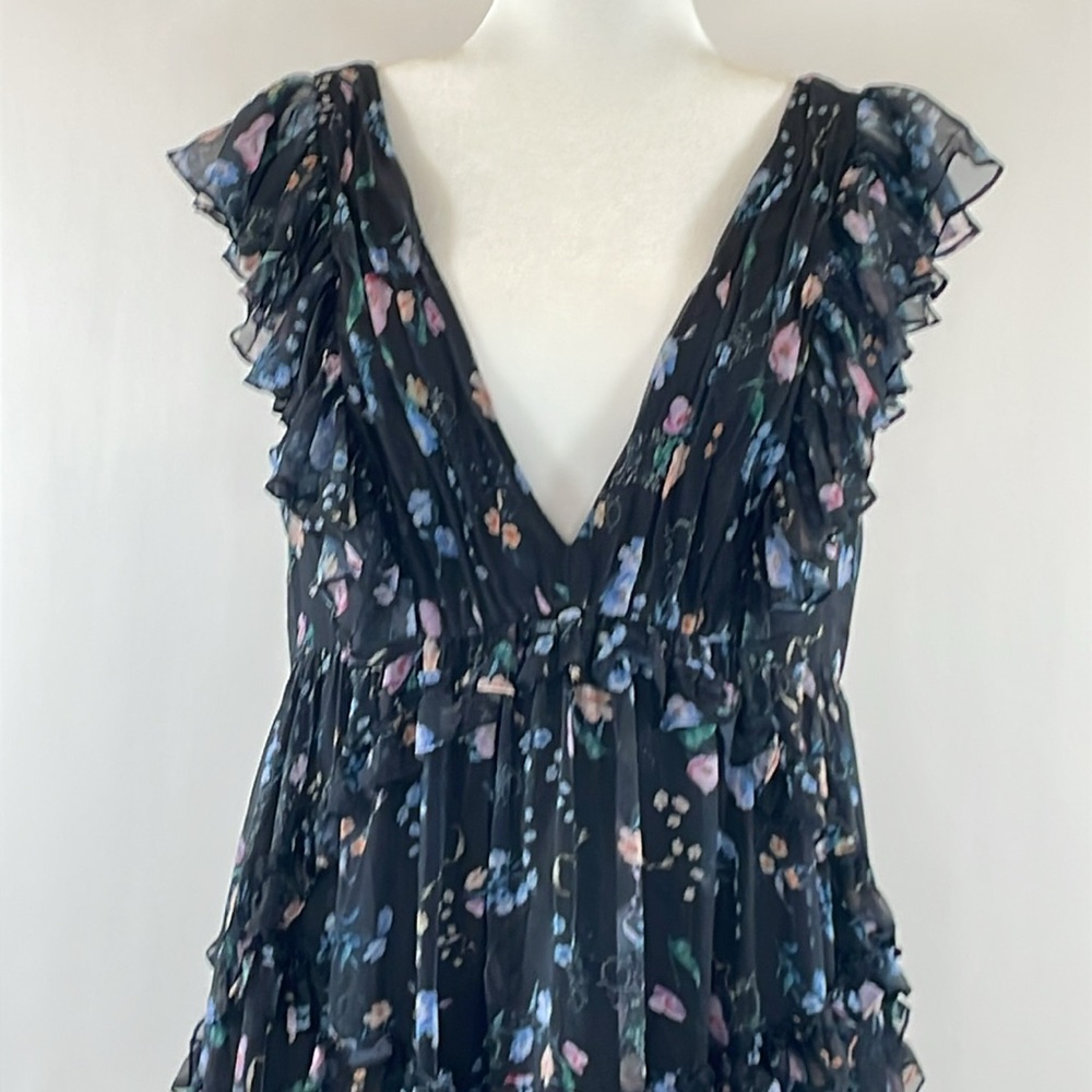Ieena for Mac Duggal Ruffled Floral Gown, Size 14 - Picture 8 of 16